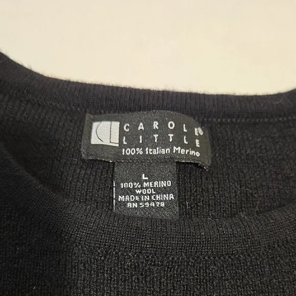 Carole Little Black Sweater with Colorful Mushroom Design - Picture 2 of 7